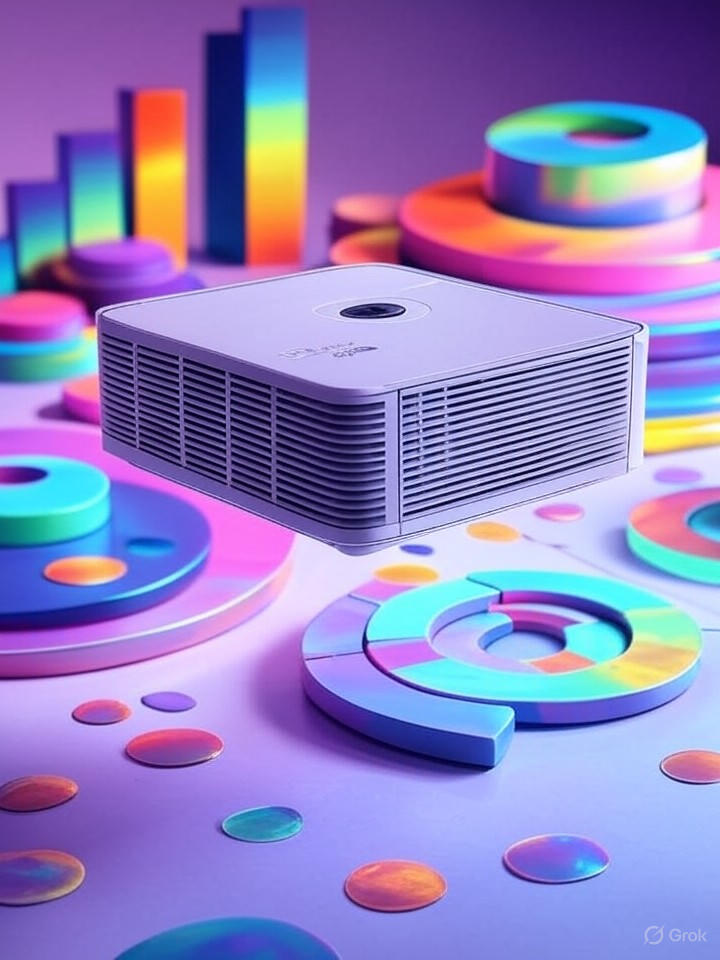 Imagen de Proyector2En1Videojuegos con fondo de estadísticas